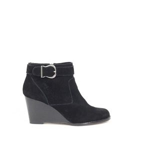 Sole Society Black Wedge Boots sz 8 Women Fashion Booties suede peytal